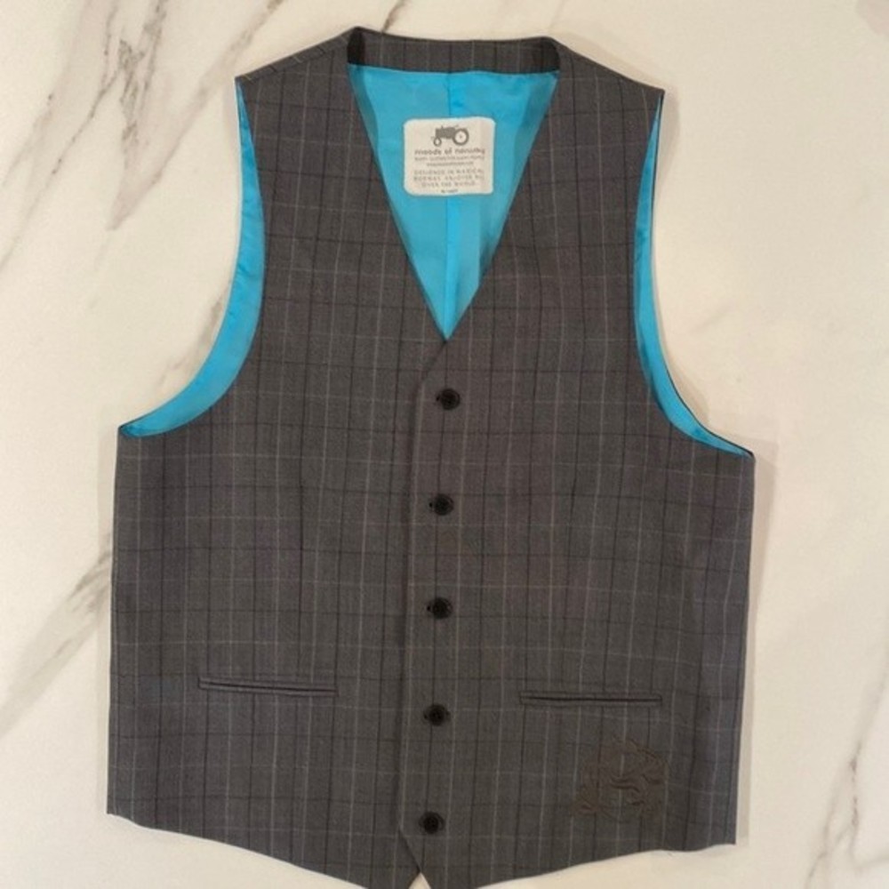 Moods of Norway, Men’s Plaid Button Down Vest | Size 42